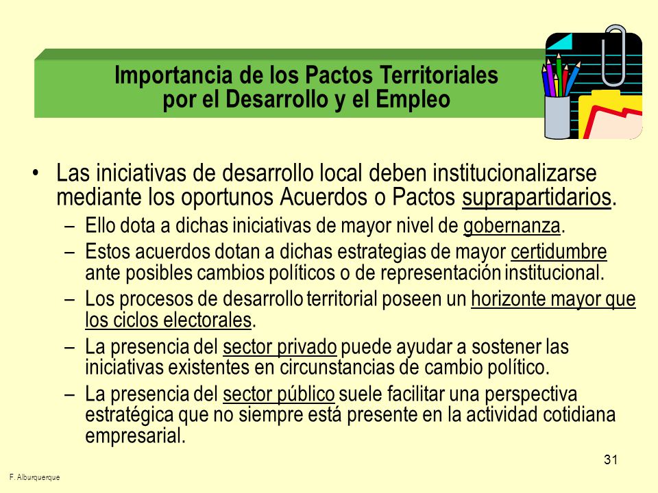 Importancia de los Pactos Territoriales por el Desarrollo y el Empleo