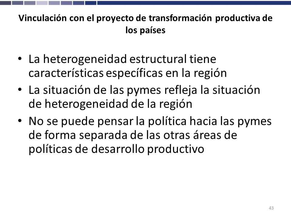 Vinculación con el proyecto de transformación productiva de los países