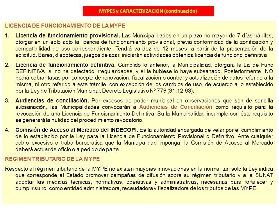 MYPES y CARACTERIZACION (continuación)