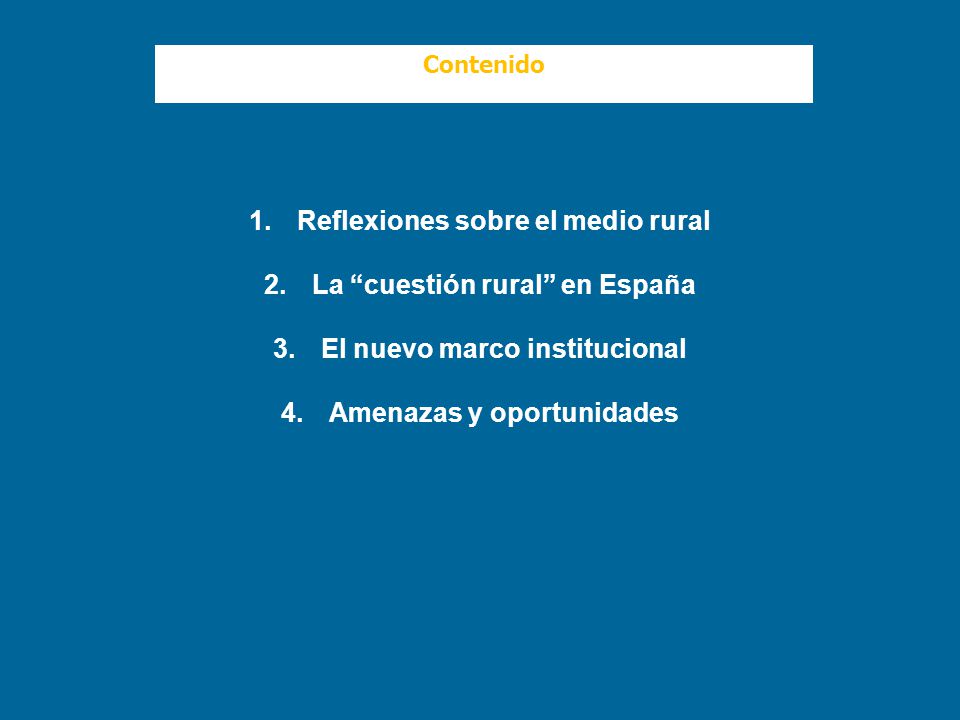 Reflexiones sobre el medio rural La cuestión rural en España