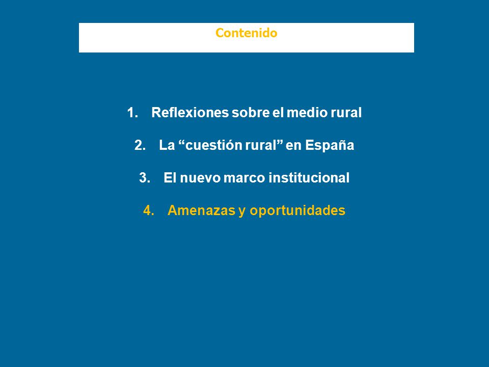 Reflexiones sobre el medio rural La cuestión rural en España