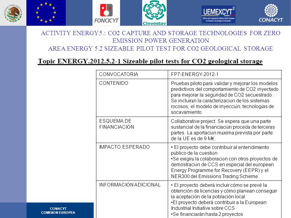 AREA ENERGY 5.2 SIZEABLE PILOT TEST FOR CO2 GEOLOGICAL STORAGE
