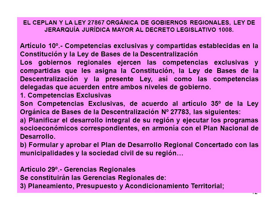 1. Competencias Exclusivas