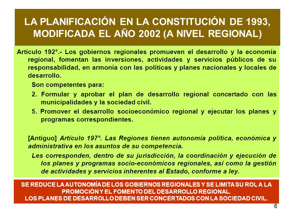 LOS PLANES DE DESARROLLO DEBEN SER CONCERTADOS CON LA SOCIEDAD CIVIL.