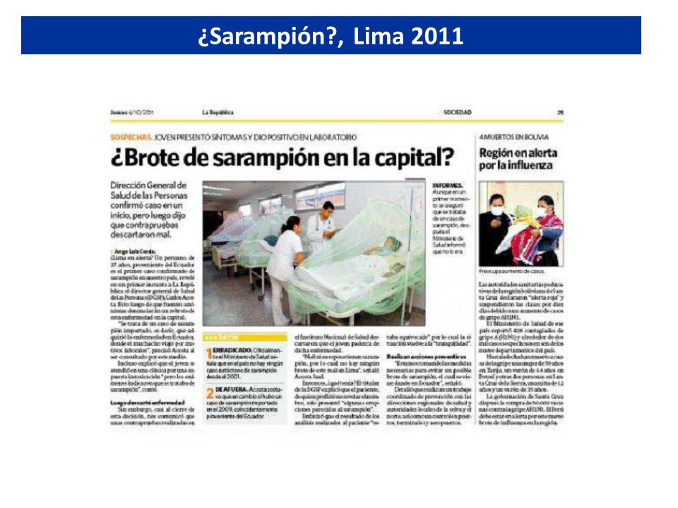 ¿Sarampión , Lima 2011