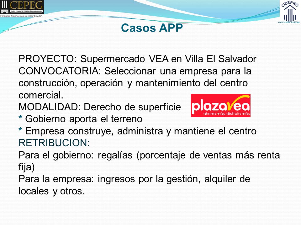 Casos APP PROYECTO: Supermercado VEA en Villa El Salvador