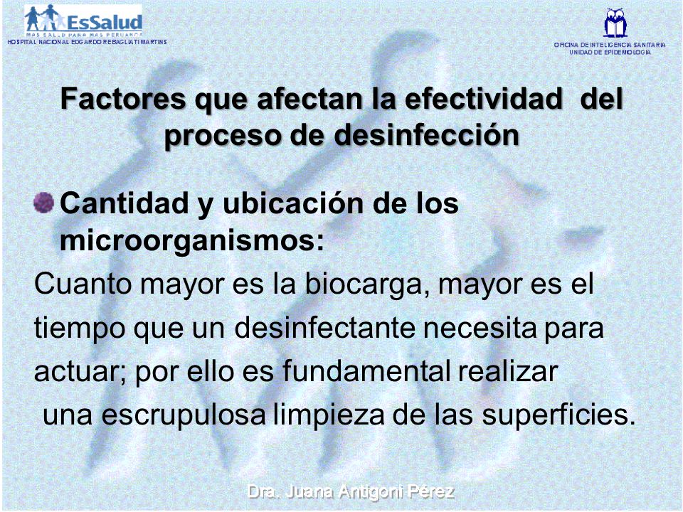 Factores que afectan la efectividad del proceso de desinfección