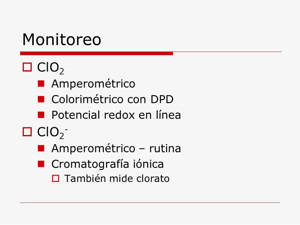 Monitoreo ClO2 ClO2- Amperométrico Colorimétrico con DPD