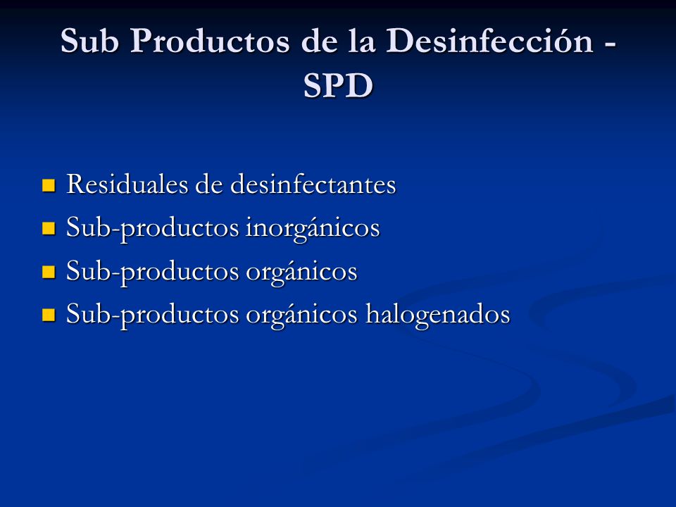 Sub Productos de la Desinfección - SPD
