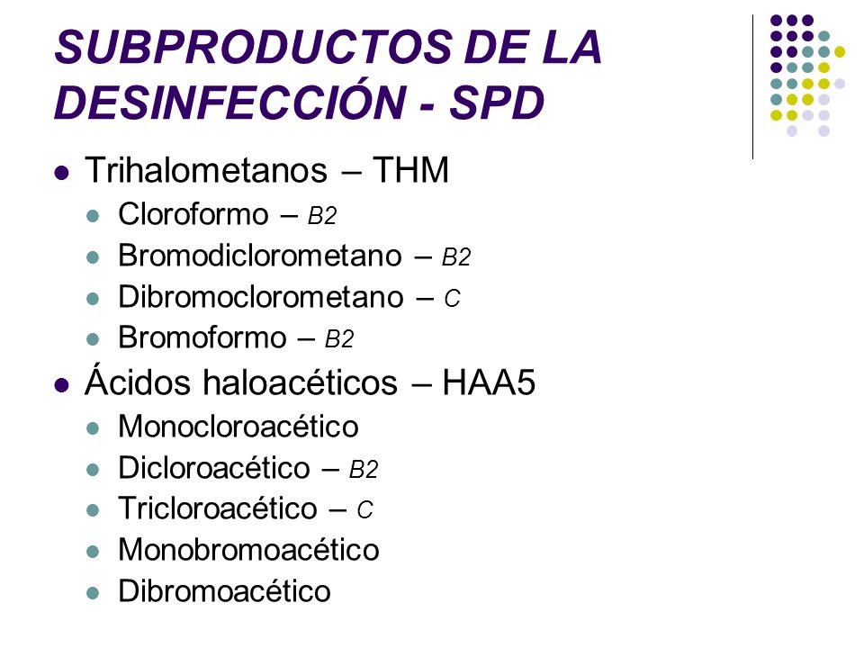 SUBPRODUCTOS DE LA DESINFECCIÓN - SPD