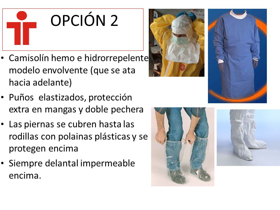 OPCIÓN 2 Camisolín hemo e hidrorrepelente modelo envolvente (que se ata hacia adelante)