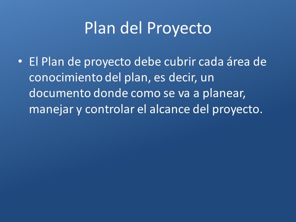 Plan del Proyecto