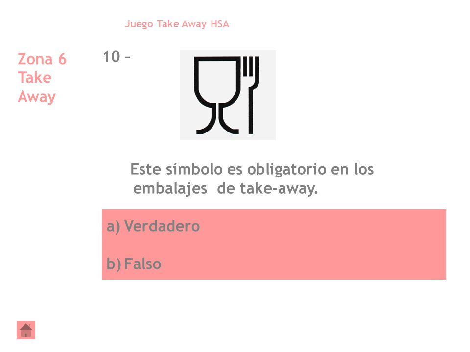 Este símbolo es obligatorio en los embalajes de take-away.