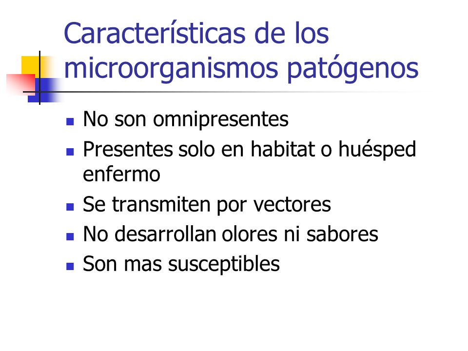 Características de los microorganismos patógenos