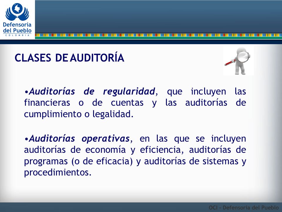 CLASES DE AUDITORÍA Auditorías de regularidad, que incluyen las financieras o de cuentas y las auditorías de cumplimiento o legalidad.