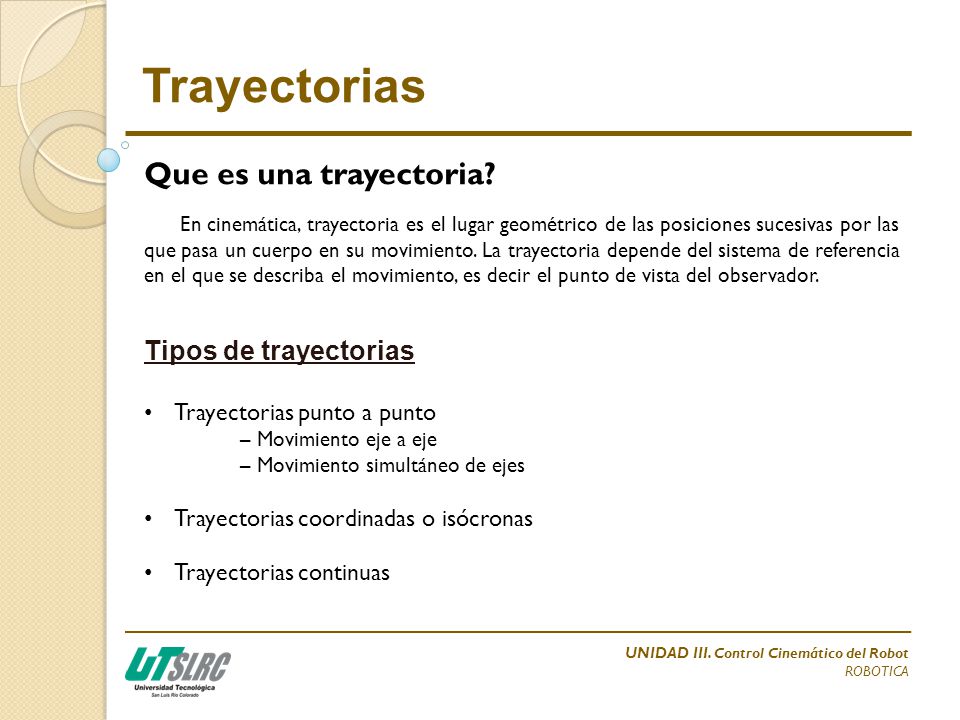 Trayectorias Que es una trayectoria Tipos de trayectorias