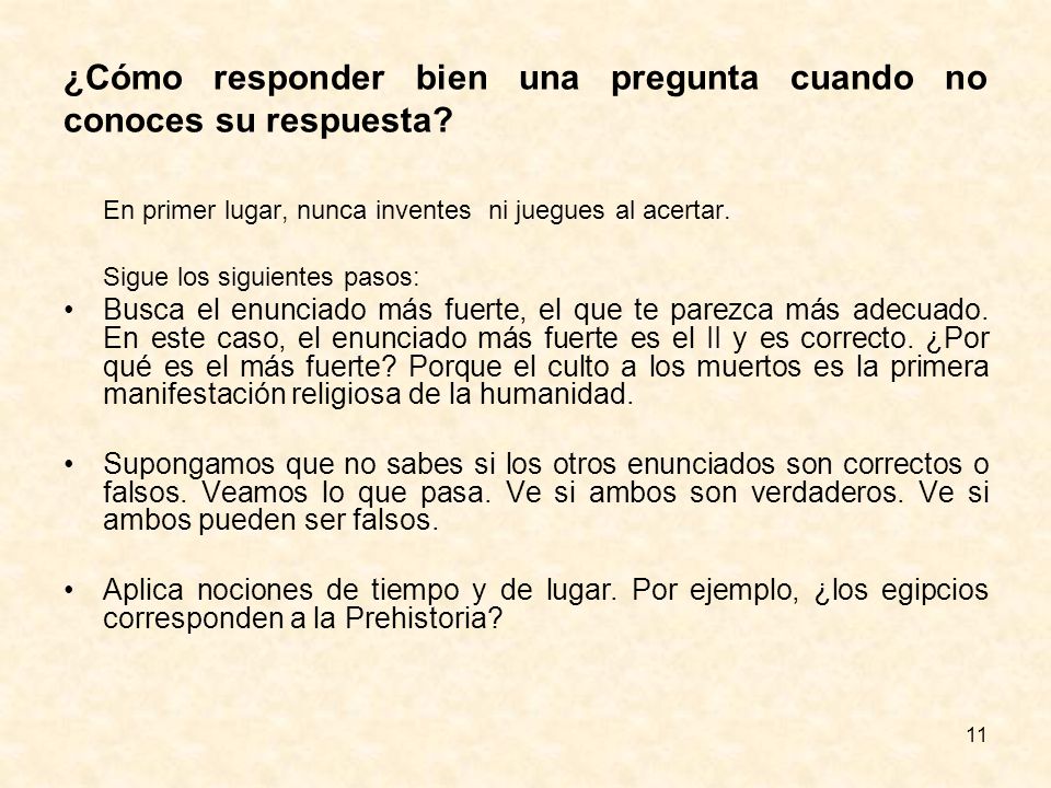 ¿Cómo responder bien una pregunta cuando no conoces su respuesta