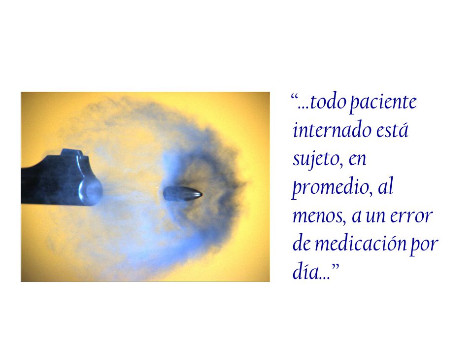 ...todo paciente internado está sujeto, en promedio, al menos, a un error de medicación por día...