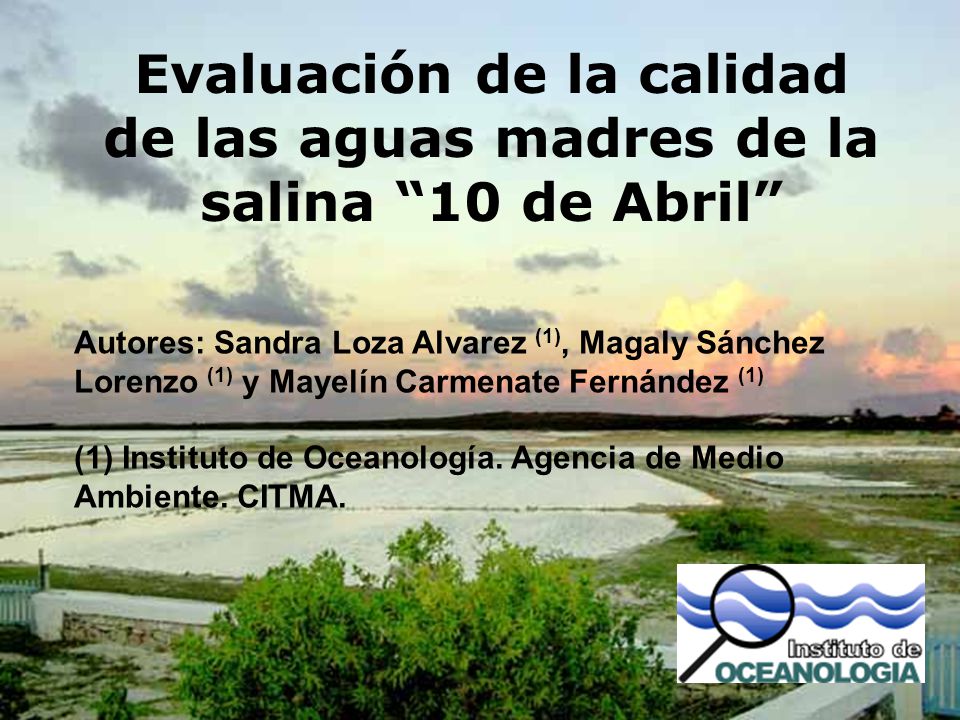 Evaluación de la calidad de las aguas madres de la salina 10 de Abril
