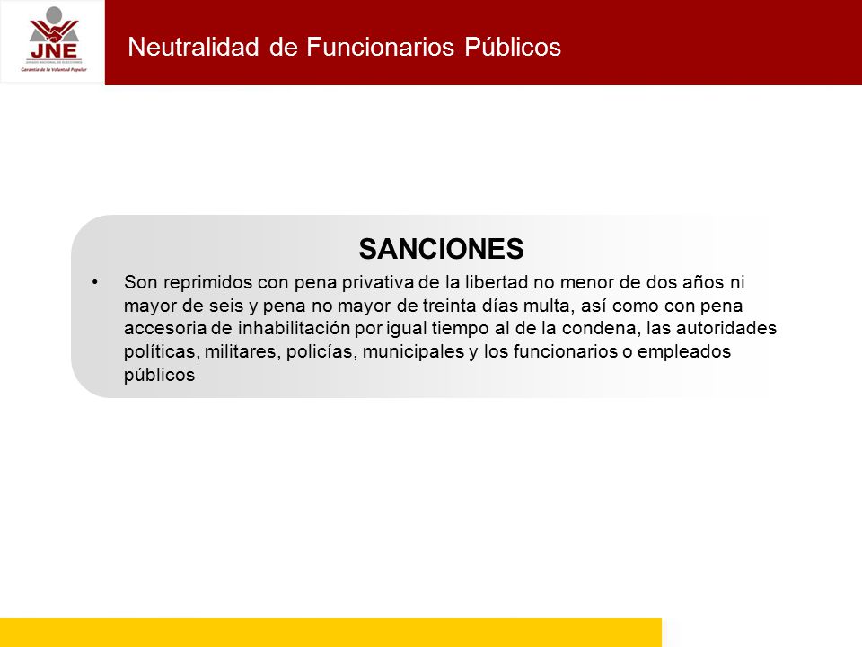 SANCIONES Neutralidad de Funcionarios Públicos