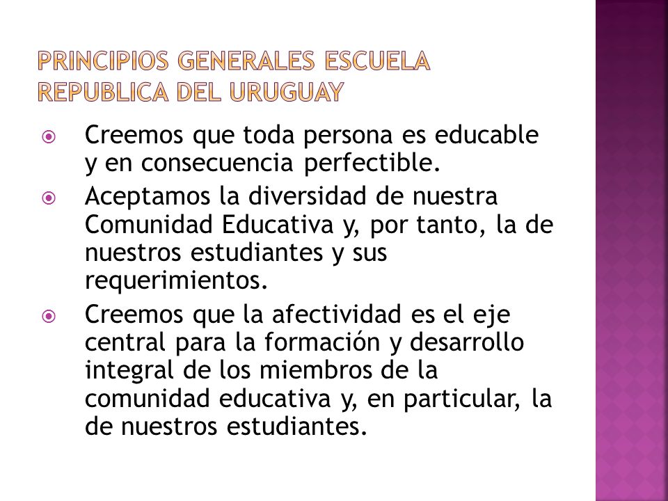 PRINCIPIOS GENERALES ESCUELA REPUBLICA DEL URUGUAY
