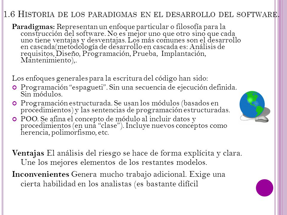1.6 Historia de los paradigmas en el desarrollo del software.