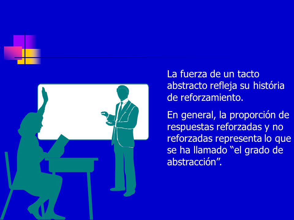 La fuerza de un tacto abstracto refleja su história de reforzamiento.