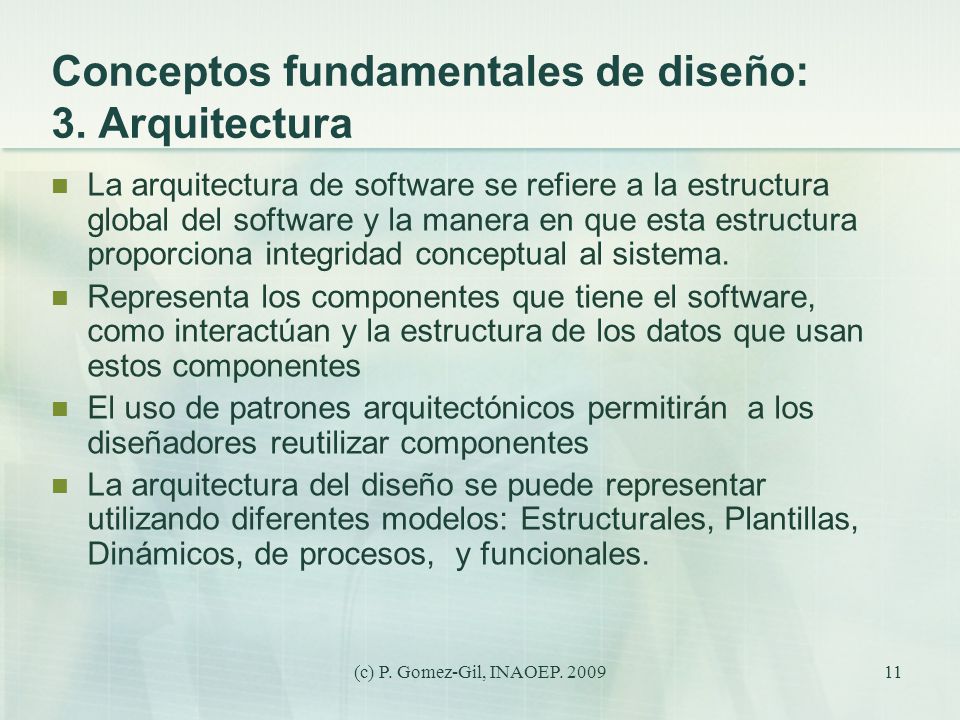 Conceptos fundamentales de diseño: 3. Arquitectura