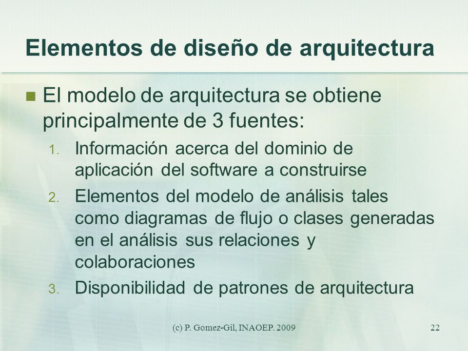 Elementos de diseño de arquitectura
