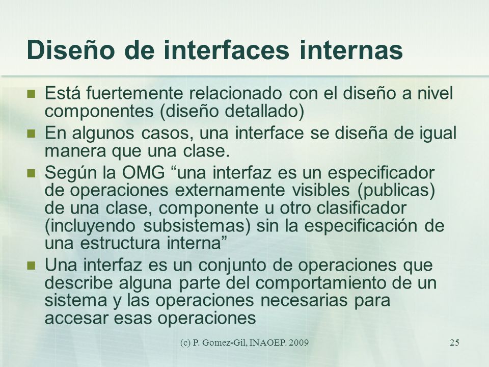 Diseño de interfaces internas