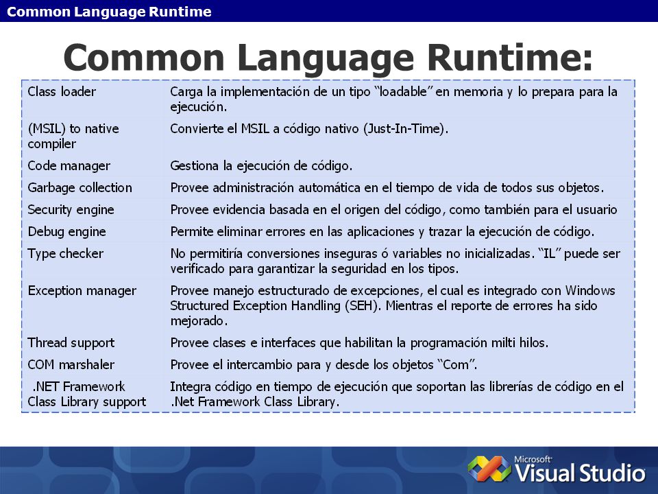 Common Language Runtime: