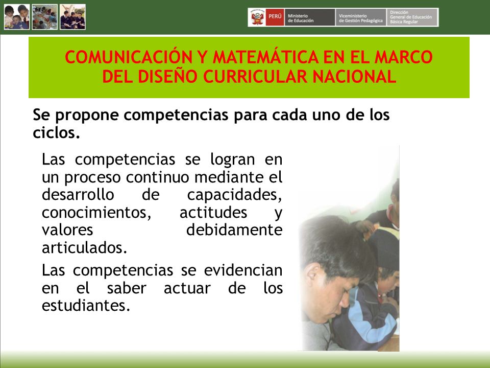 COMUNICACIÓN Y MATEMÁTICA EN EL MARCO DEL DISEÑO CURRICULAR NACIONAL