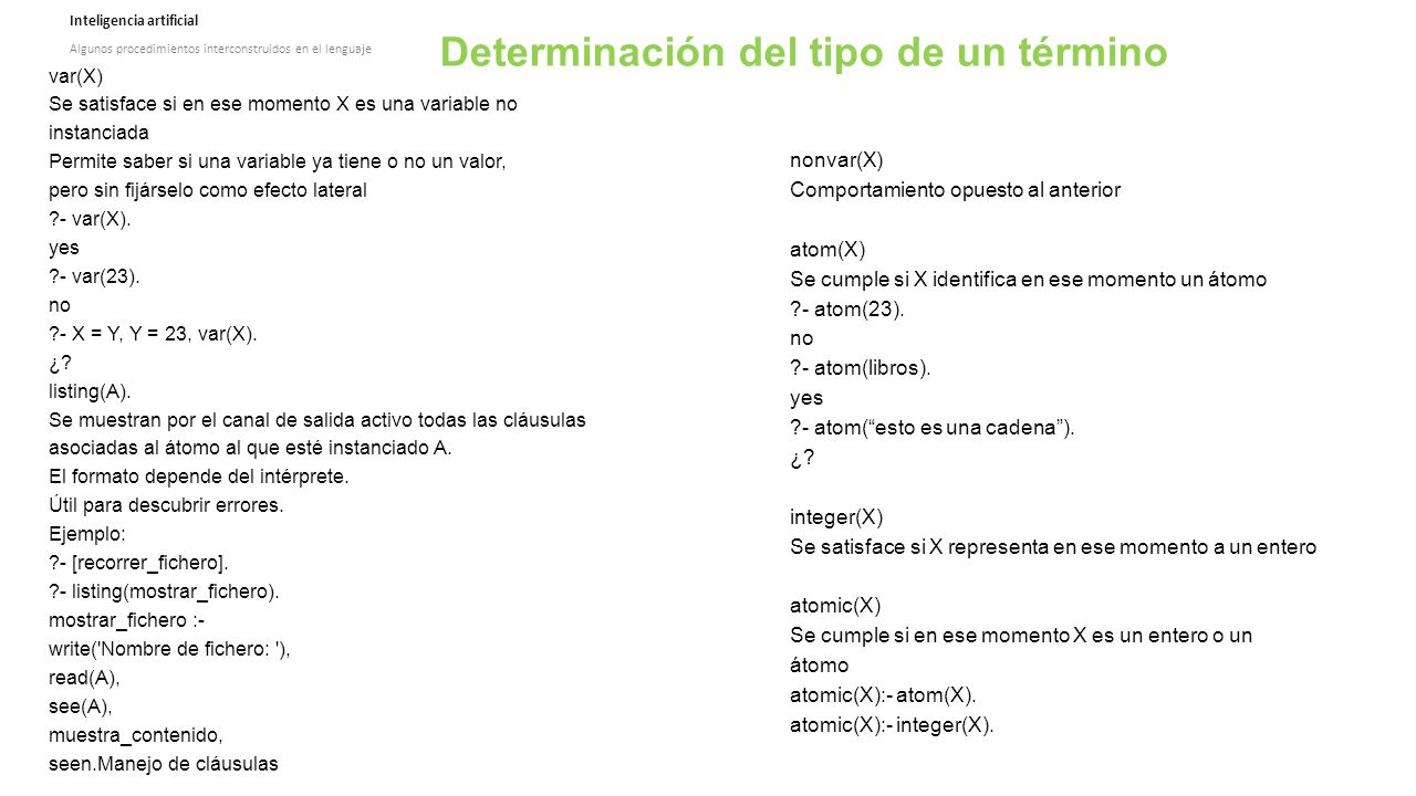Determinación del tipo de un término