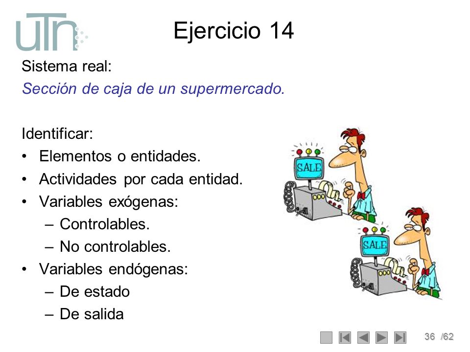 Ejercicio 14 Sistema real: Sección de caja de un supermercado.