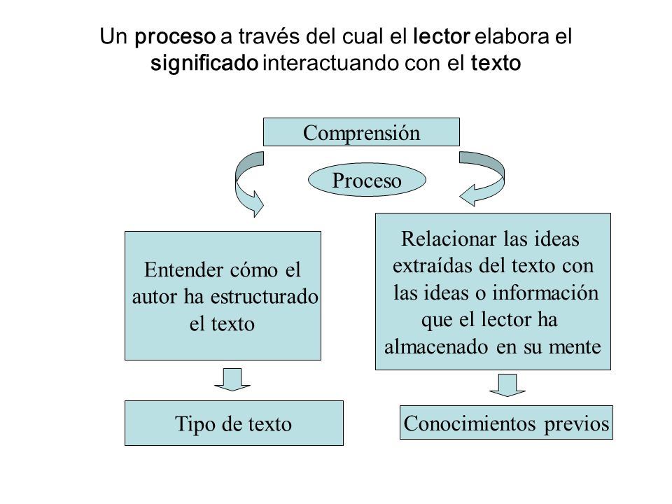 extraídas del texto con las ideas o información que el lector ha
