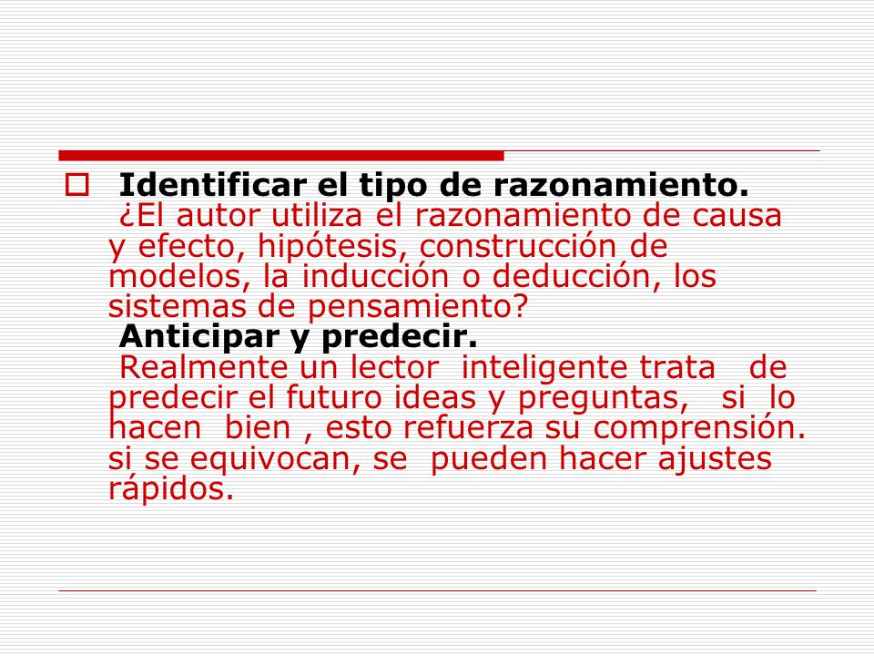 Identificar el tipo de razonamiento