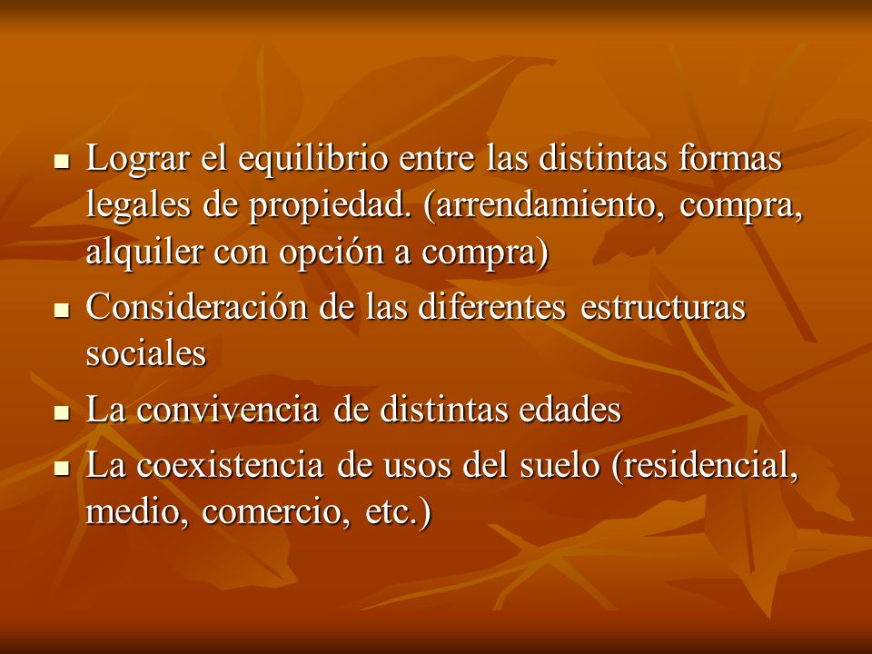 Lograr el equilibrio entre las distintas formas legales de propiedad