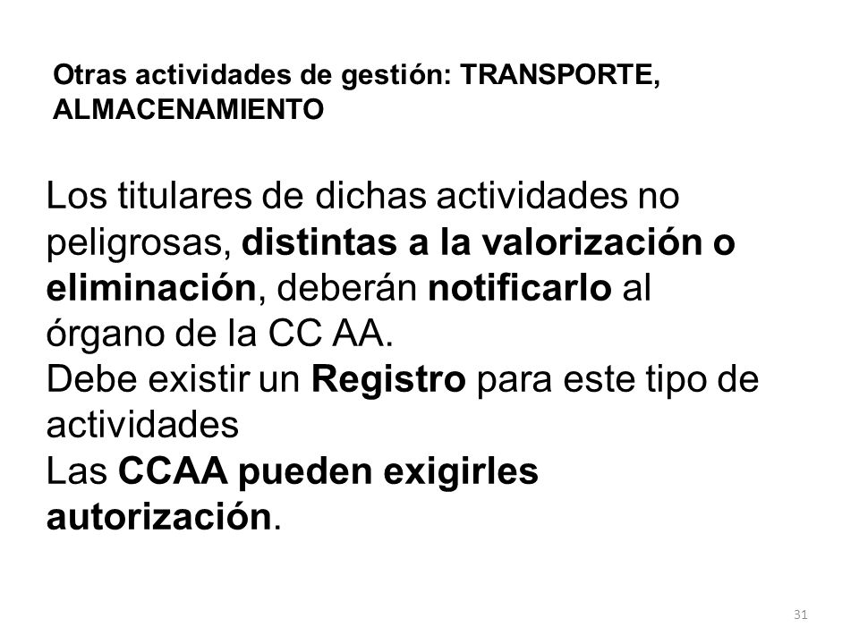 Debe existir un Registro para este tipo de actividades