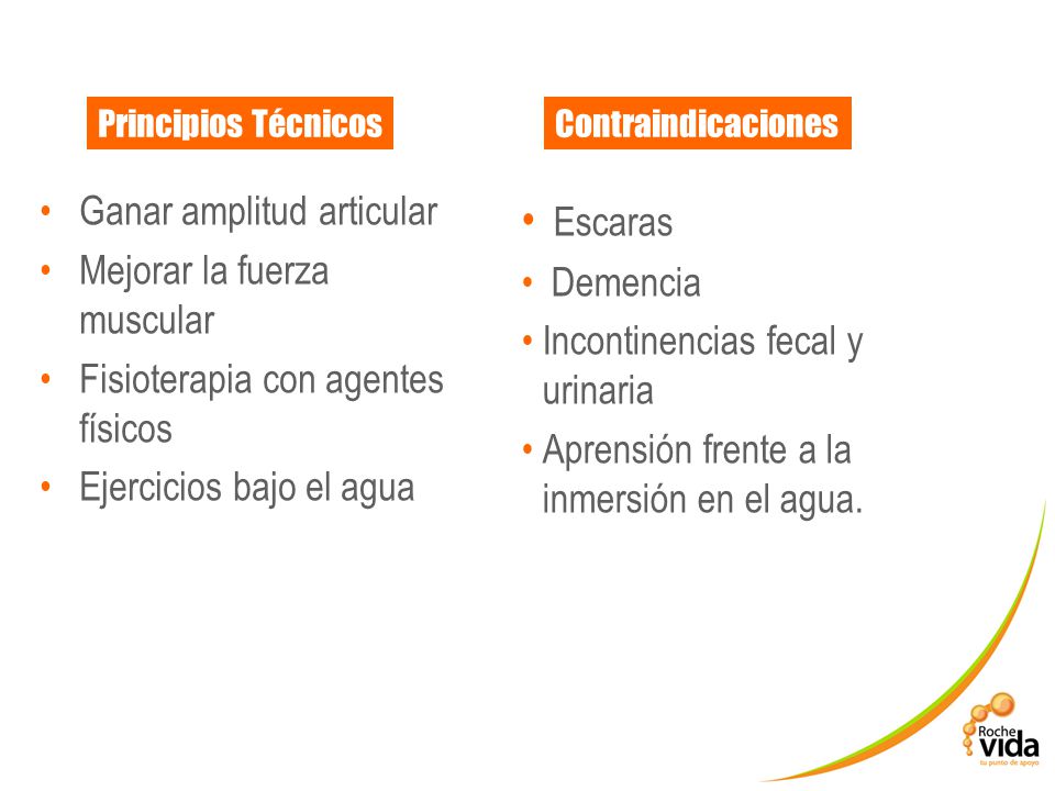 Escaras Ganar amplitud articular Mejorar la fuerza muscular Demencia