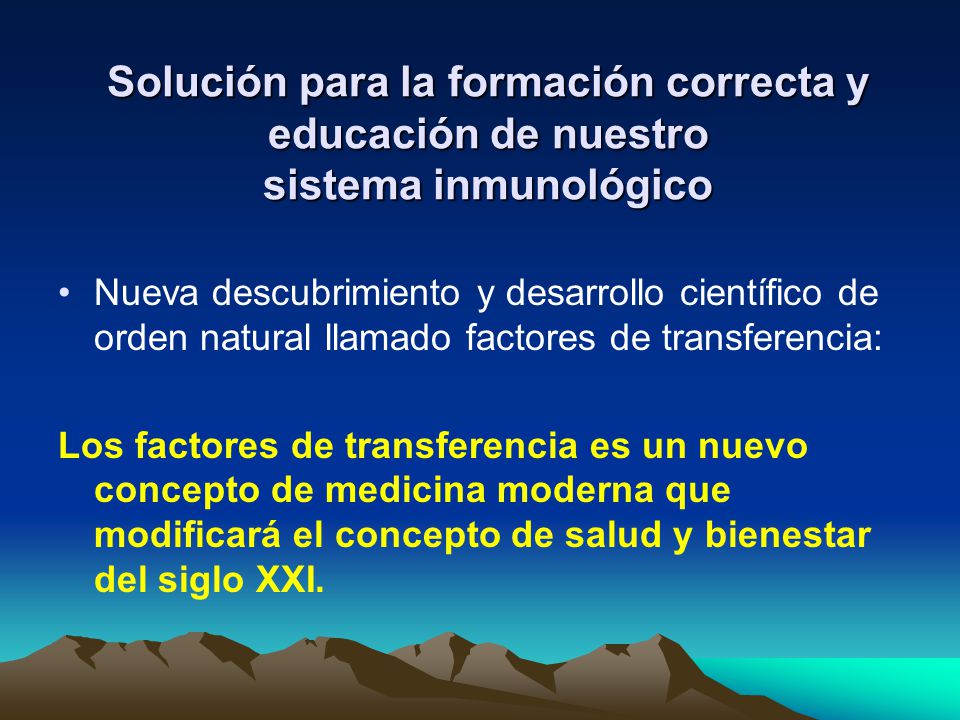Solución para la formación correcta y educación de nuestro sistema inmunológico