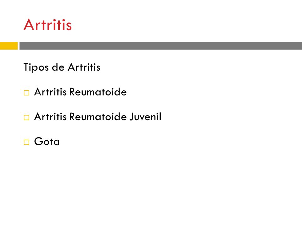 Artritis Tipos de Artritis Artritis Reumatoide