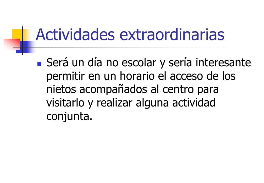 Actividades extraordinarias