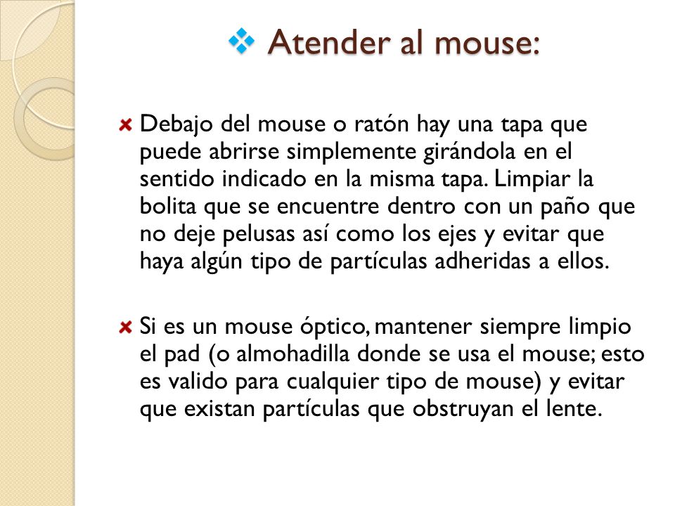 Atender al mouse: