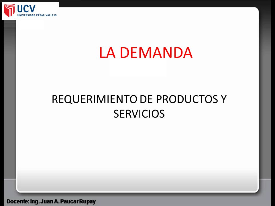 REQUERIMIENTO DE PRODUCTOS Y SERVICIOS