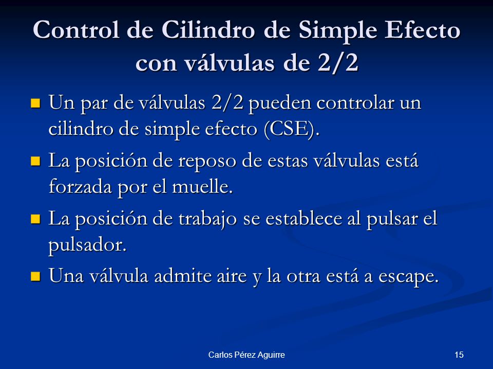 Control de Cilindro de Simple Efecto con válvulas de 2/2