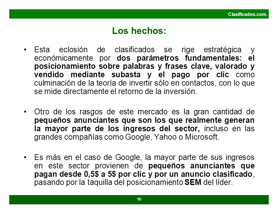Clasificados.com. Los hechos: