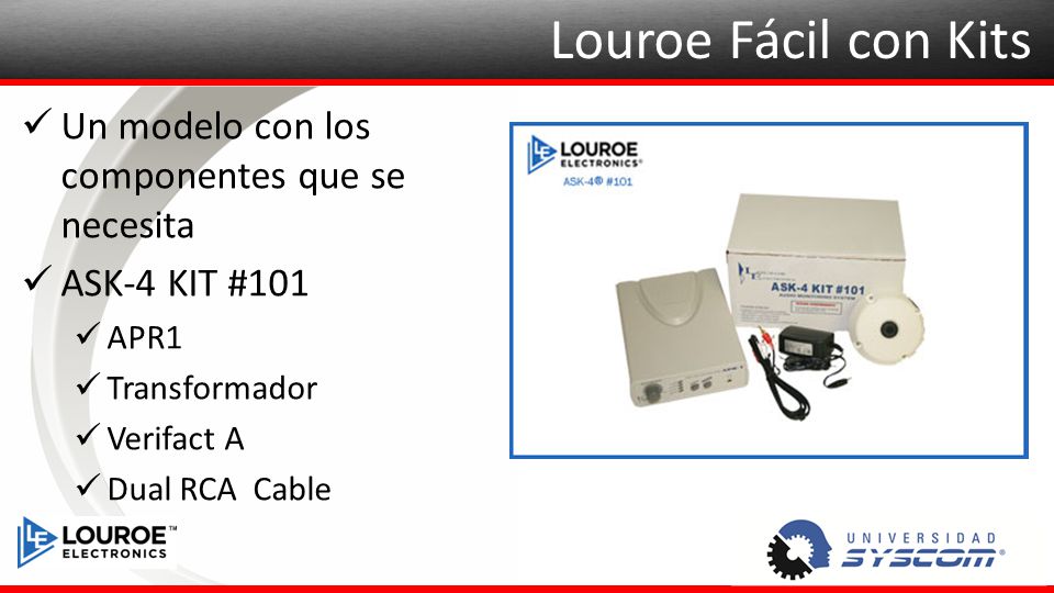 Louroe Fácil con Kits Un modelo con los componentes que se necesita
