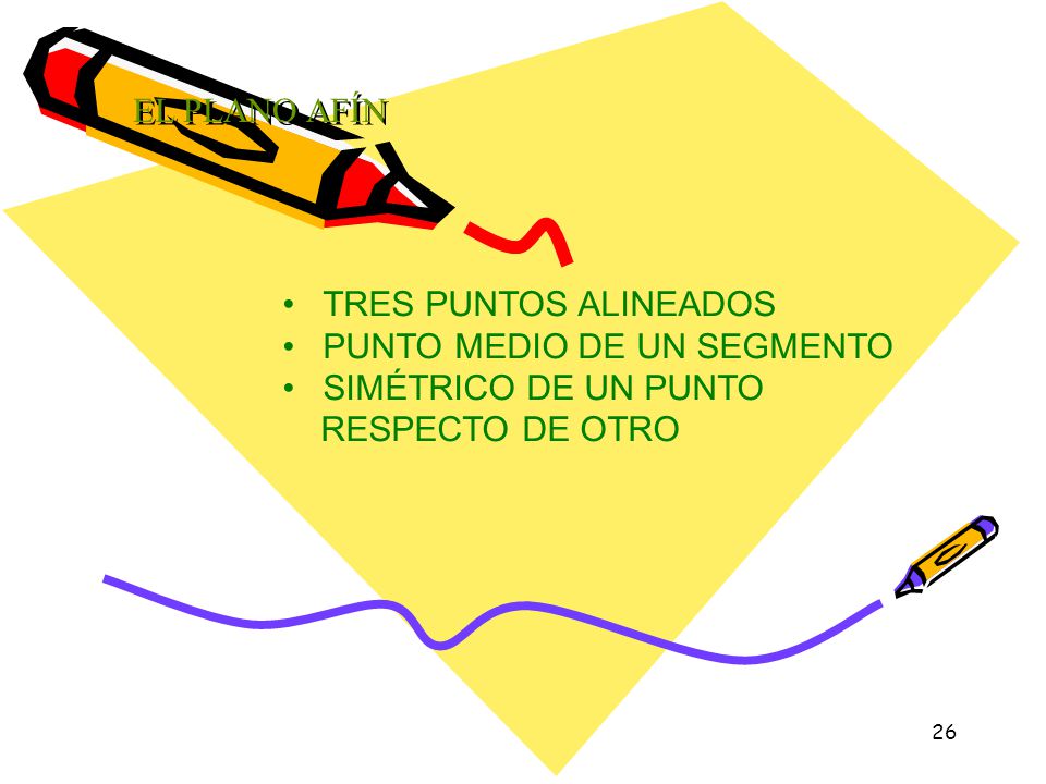 EL PLANO AFÍN TRES PUNTOS ALINEADOS. PUNTO MEDIO DE UN SEGMENTO.