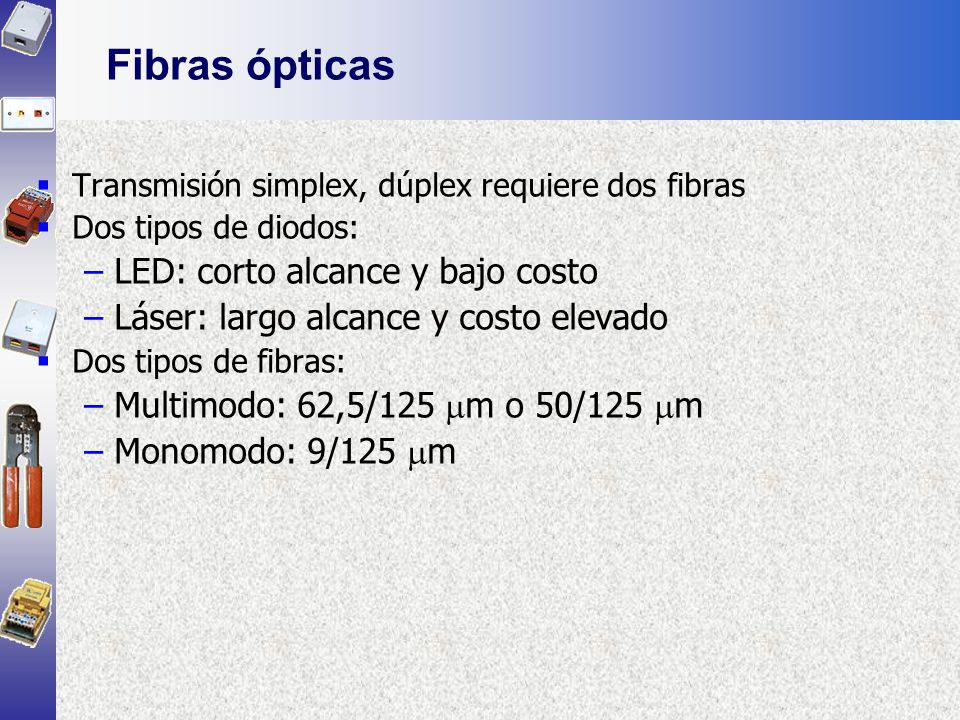 Fibras ópticas LED: corto alcance y bajo costo