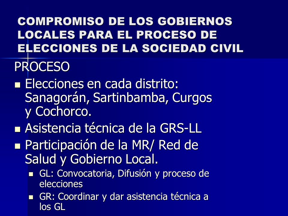 Asistencia técnica de la GRS-LL